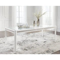 Table à manger rectangulaire extensible blanche/verte pour 10 personnes, 42L x 96P x 30H