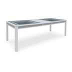 Table à manger rectangulaire extensible blanche/verte pour 10 personnes, 42L x 96P x 30H
