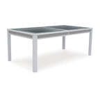 Table à manger rectangulaire extensible blanche/verte pour 10 personnes, 42L x 96P x 30H