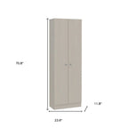 Armoire de cellier gris clair, 1 porte, 59,9 cm L x 179,8 cm H x 30 cm P