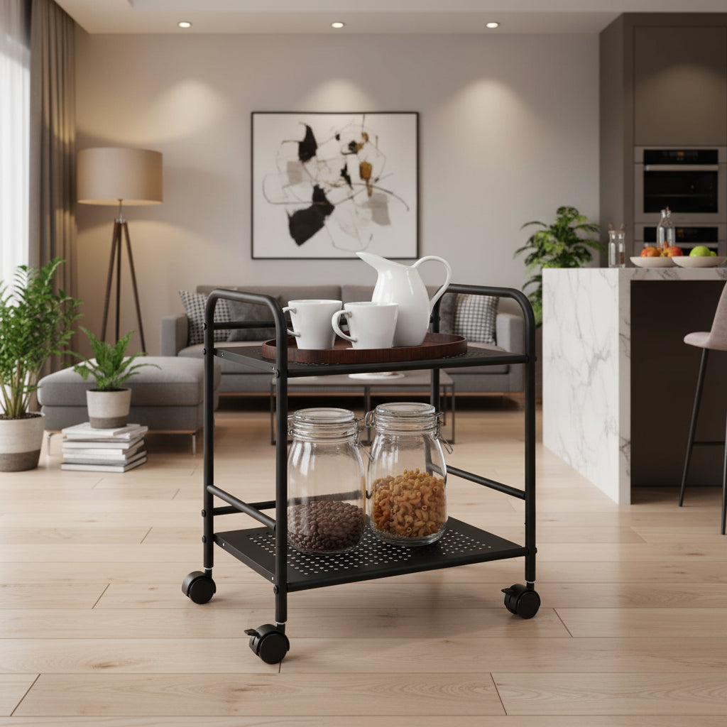2-Tier Rolling Utility Cart