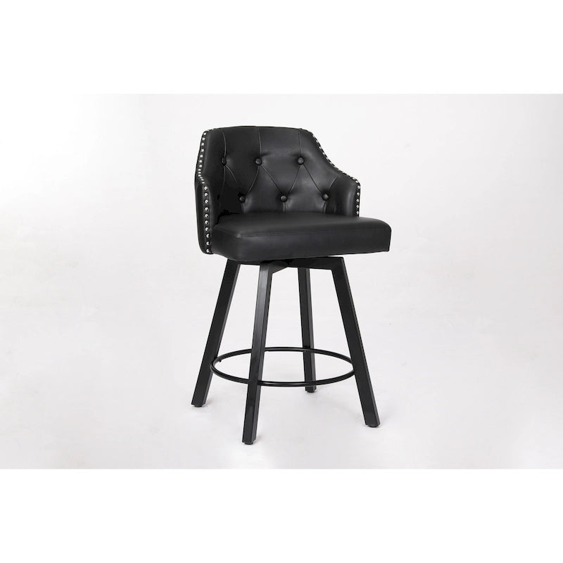 Tabourets de bar sans dossier, style ferme, lot de 2 (marron / blanc / noir)