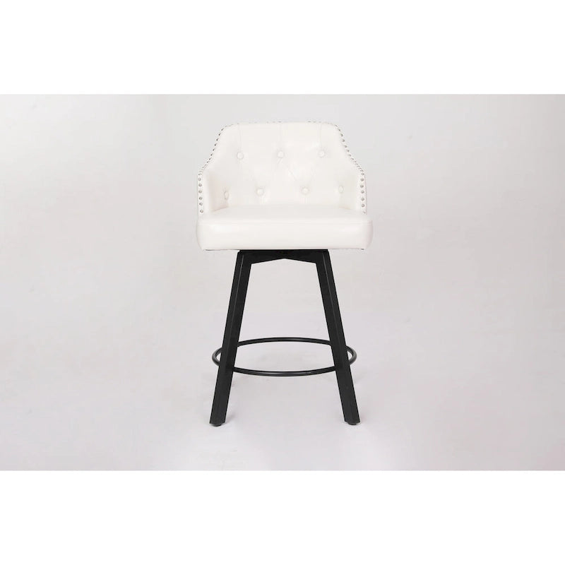 Tabourets de bar sans dossier, style ferme, lot de 2 (marron / blanc / noir)
