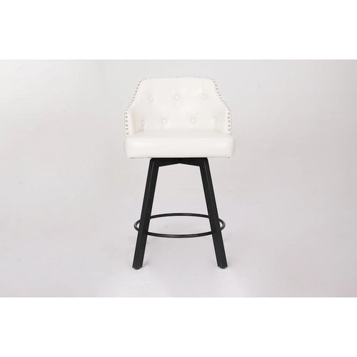 Tabourets de bar sans dossier, style ferme, lot de 2 (marron / blanc / noir)