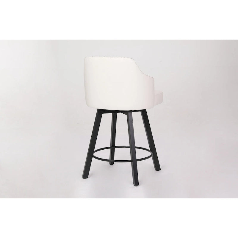 Tabourets de bar sans dossier, style ferme, lot de 2 (marron / blanc / noir)