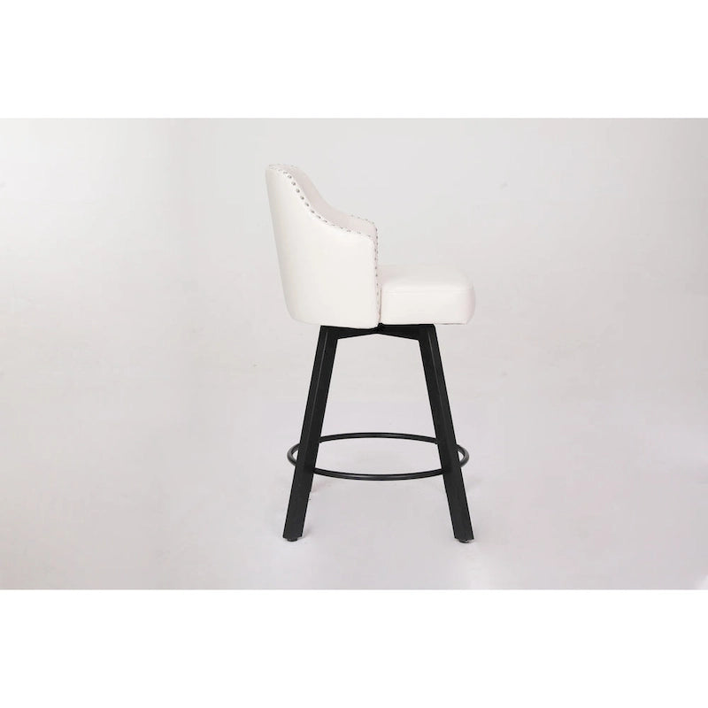 Tabourets de bar sans dossier, style ferme, lot de 2 (marron / blanc / noir)