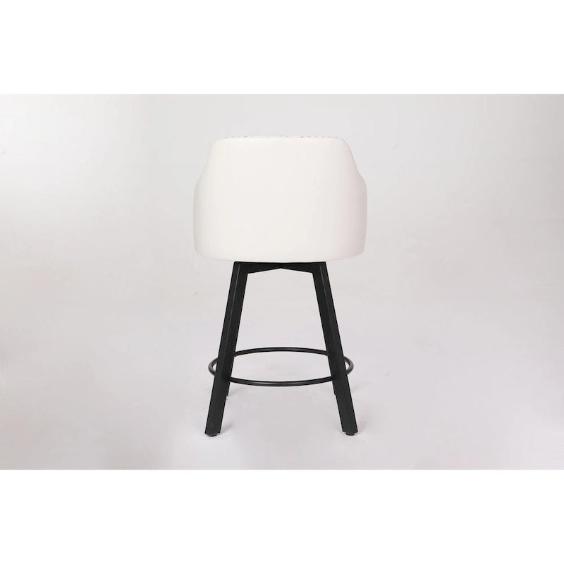 Tabourets de bar sans dossier, style ferme, lot de 2 (marron / blanc / noir)