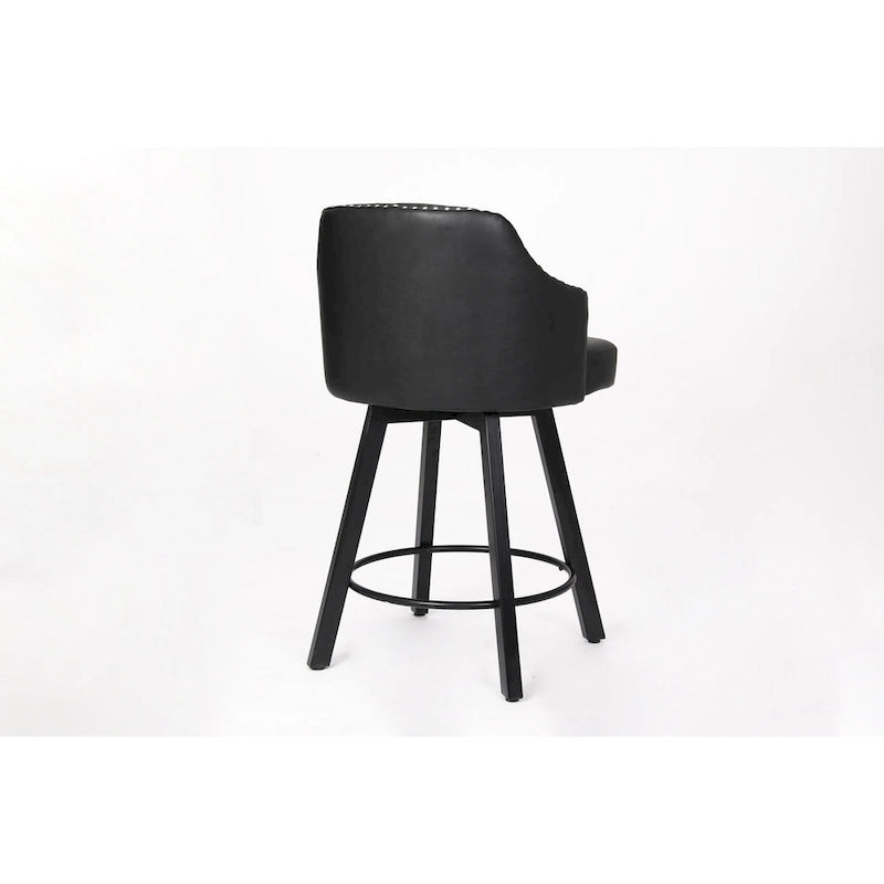 Tabourets de bar sans dossier, style ferme, lot de 2 (marron / blanc / noir)
