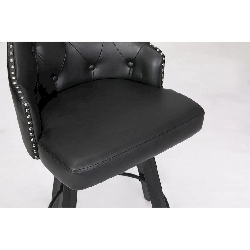Tabourets de bar sans dossier, style ferme, lot de 2 (marron / blanc / noir)