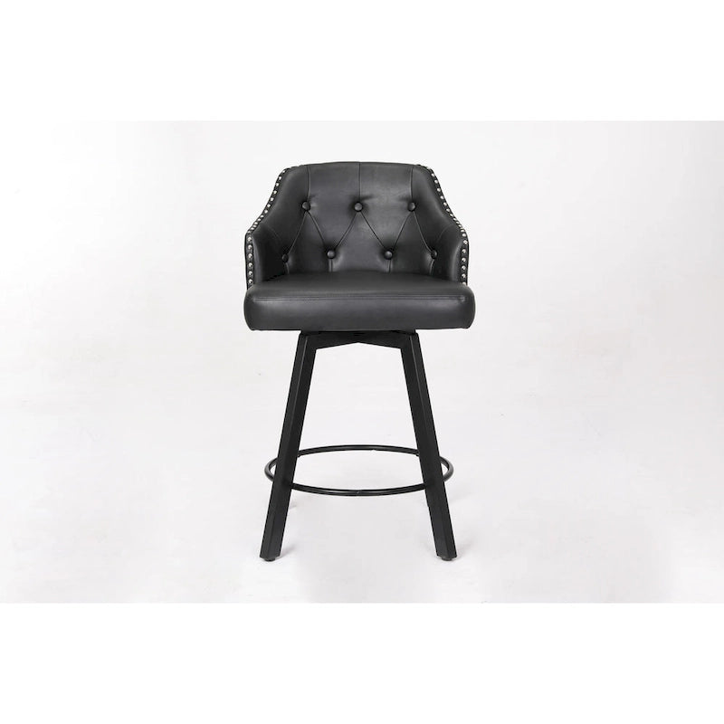 Tabourets de bar sans dossier, style ferme, lot de 2 (marron / blanc / noir)