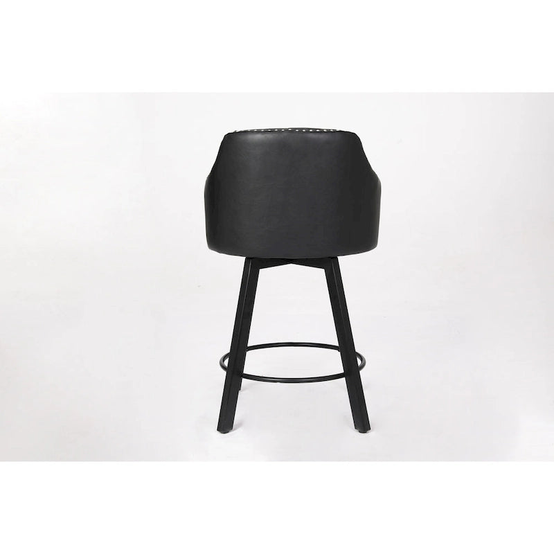 Tabourets de bar sans dossier, style ferme, lot de 2 (marron / blanc / noir)