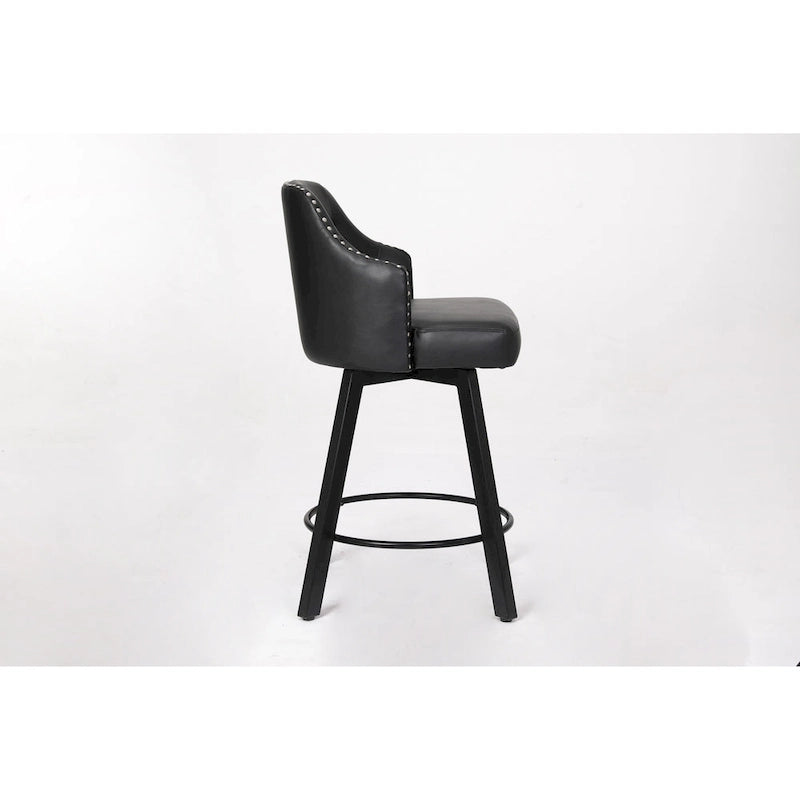 Tabourets de bar sans dossier, style ferme, lot de 2 (marron / blanc / noir)
