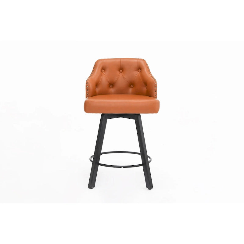 Tabourets de bar sans dossier, style ferme, lot de 2 (marron / blanc / noir)