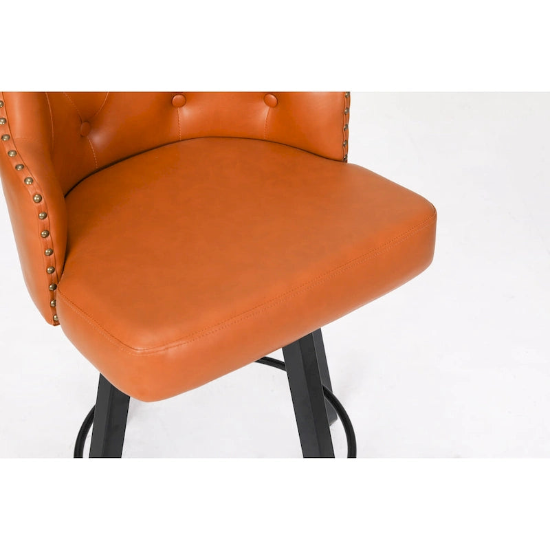 Tabourets de bar sans dossier, style ferme, lot de 2 (marron / blanc / noir)