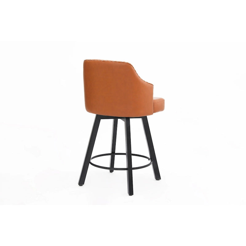 Tabourets de bar sans dossier, style ferme, lot de 2 (marron / blanc / noir)