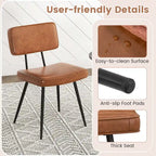 Chaise de salle à manger en cuir PU vert/marron, lot de 2