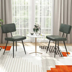 Chaise de salle à manger en cuir PU vert/marron, lot de 2