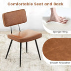 Chaise de salle à manger en cuir PU vert/marron, lot de 2