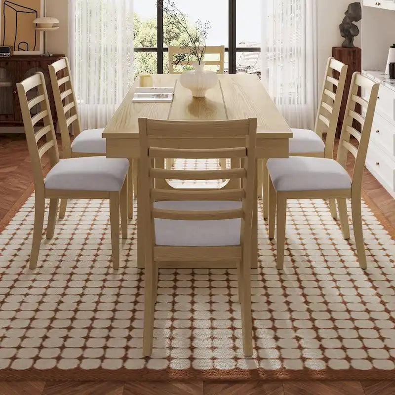 Table à manger extensible marron, style campagnard, 4 à 8 places
