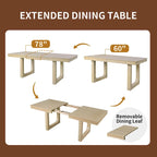 Table à manger extensible marron, style campagnard, 4 à 8 places