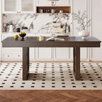 Table à manger extensible marron, style campagnard, 4 à 8 places