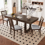 Table à manger extensible marron, style campagnard, 4 à 8 places