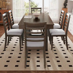 Table à manger extensible marron, style campagnard, 4 à 8 places