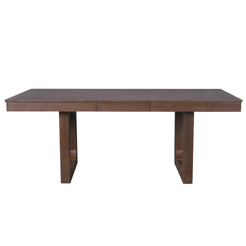 Table à manger extensible marron, style campagnard, 4 à 8 places