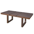 Table à manger extensible marron, style campagnard, 4 à 8 places