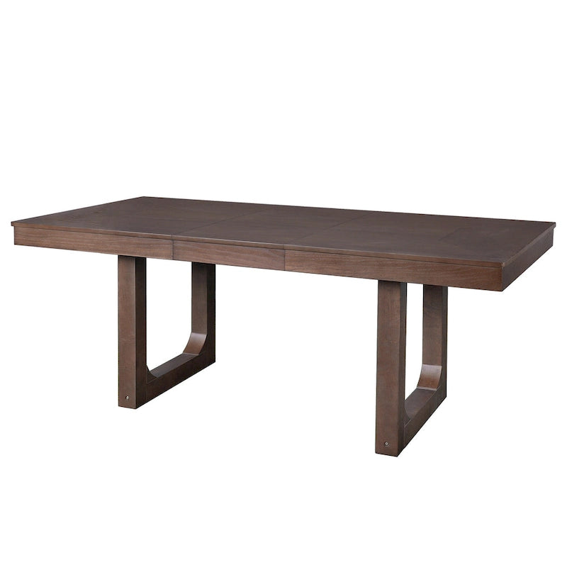Table à manger extensible marron, style campagnard, 4 à 8 places