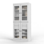 Armoire de cuisine en bois massif avec portes en verre dépoli et 2 tiroirs — Bleu sarcelle / Blanc / Moka / Aqua / Sauge / Jaune / Gris / Vert / Noir