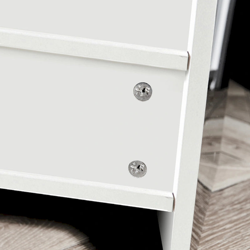 Buffet 3 portes blanc avec lumières LED, pour 1 à 2 personnes