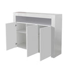 Buffet 3 portes blanc avec lumières LED, pour 1 à 2 personnes
