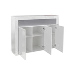 Buffet 3 portes blanc avec lumières LED, pour 1 à 2 personnes