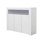 Buffet 3 portes blanc avec lumières LED, pour 1 à 2 personnes