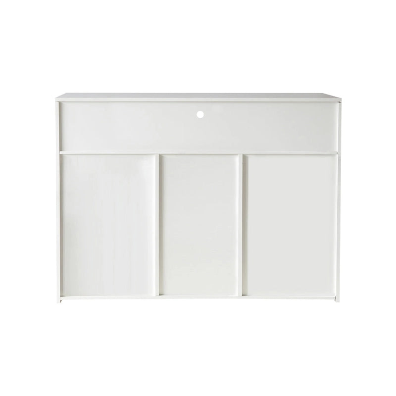 Buffet 3 portes blanc avec lumières LED, pour 1 à 2 personnes