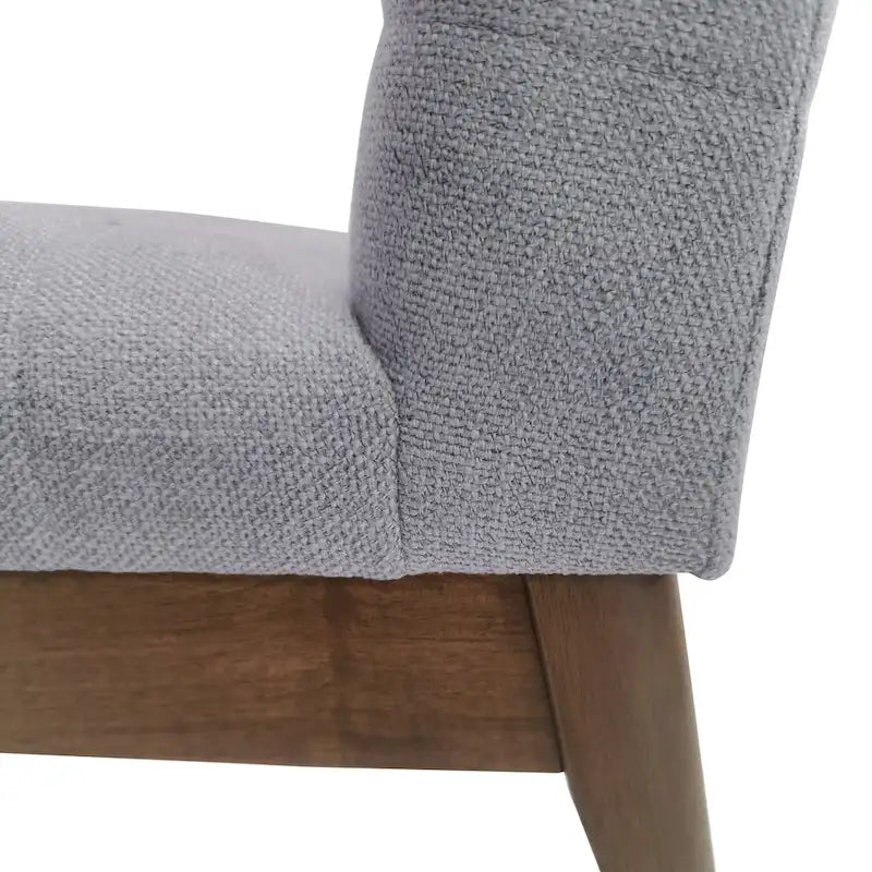 Chaises de salle à manger Mid-Century avec coutures horizontales, lot de 2 – Beige clair / Marron cognac / Gris foncé, structure en noyer, tissu et similicuir
