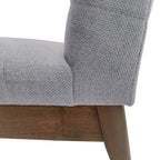 Chaises de salle à manger Mid-Century avec coutures horizontales, lot de 2 – Beige clair / Marron cognac / Gris foncé, structure en noyer, tissu et similicuir