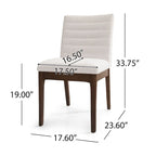 Chaises de salle à manger Mid-Century avec coutures horizontales, lot de 2 – Beige clair / Marron cognac / Gris foncé, structure en noyer, tissu et similicuir
