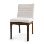 Chaises de salle à manger Mid-Century avec coutures horizontales, lot de 2 – Beige clair / Marron cognac / Gris foncé, structure en noyer, tissu et similicuir