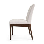Chaises de salle à manger Mid-Century avec coutures horizontales, lot de 2 – Beige clair / Marron cognac / Gris foncé, structure en noyer, tissu et similicuir