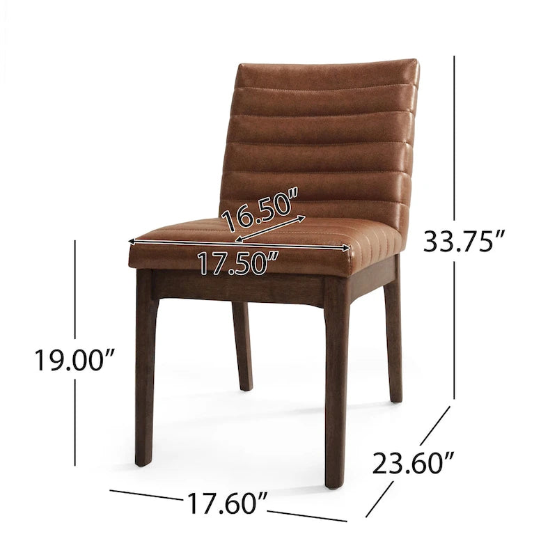 Chaises de salle à manger Mid-Century avec coutures horizontales, lot de 2 – Beige clair / Marron cognac / Gris foncé, structure en noyer, tissu et similicuir