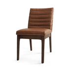 Chaises de salle à manger Mid-Century avec coutures horizontales, lot de 2 – Beige clair / Marron cognac / Gris foncé, structure en noyer, tissu et similicuir