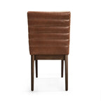 Chaises de salle à manger Mid-Century avec coutures horizontales, lot de 2 – Beige clair / Marron cognac / Gris foncé, structure en noyer, tissu et similicuir