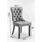 Chaise de salle à manger en velours noir / beige, style Mid-Century, lot de 2