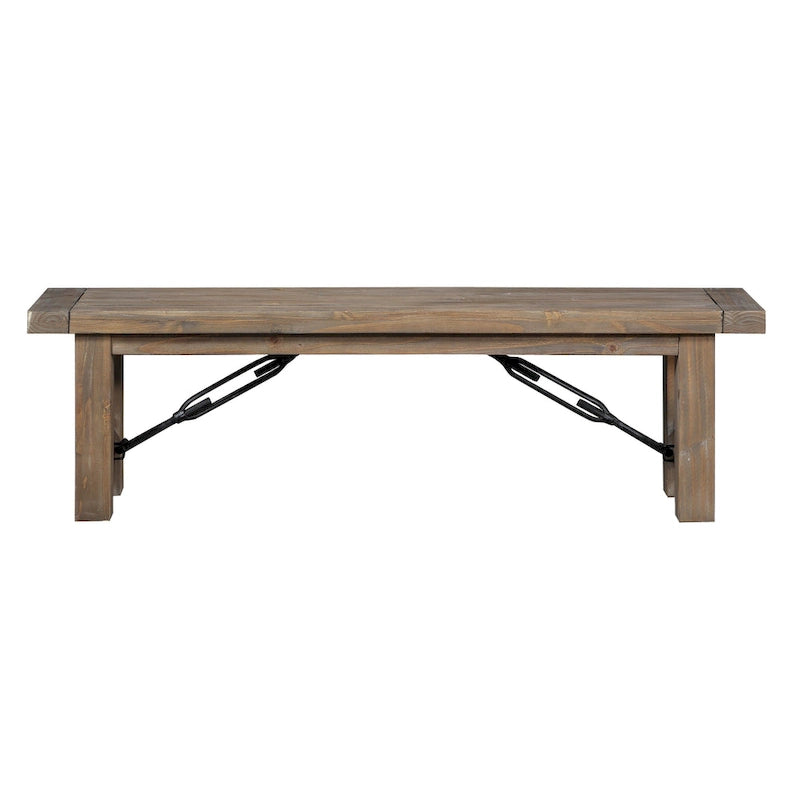 Banc de salle à manger en pin massif, style industriel, 2-3 places