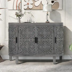 Buffet bahut à motifs antiques – Bleu marine / Noir / Blanc / Gris antique