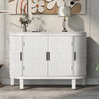 Buffet bahut à motifs antiques – Bleu marine / Noir / Blanc / Gris antique