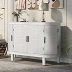 Buffet bahut à motifs antiques – Bleu marine / Noir / Blanc / Gris antique