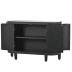 Buffet bahut à motifs antiques – Bleu marine / Noir / Blanc / Gris antique